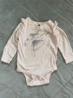 GAP Light Pink Fairy Graphic Long-Sleeve One-Piece